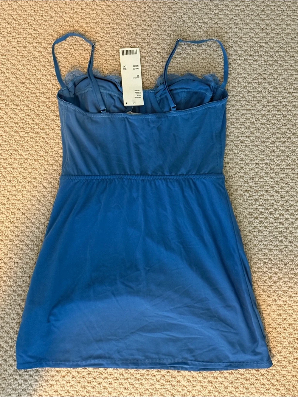 Urban Outfitters Size Extra Small XS Women's Blue Lace-Trim Slip Dress NWT NEW